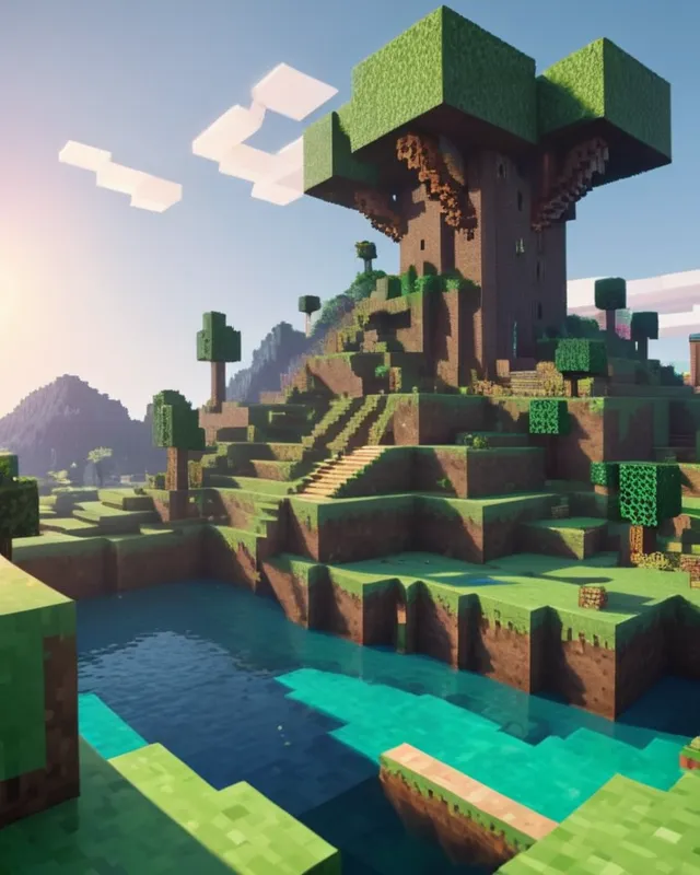 Minecraft a scholastic utopian fantasy - AI Photo Generator - starryai