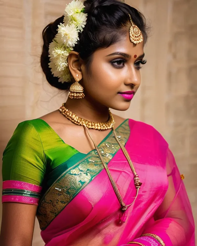 Make a beautiful south indian girl on - AI Photo Generator - starryai