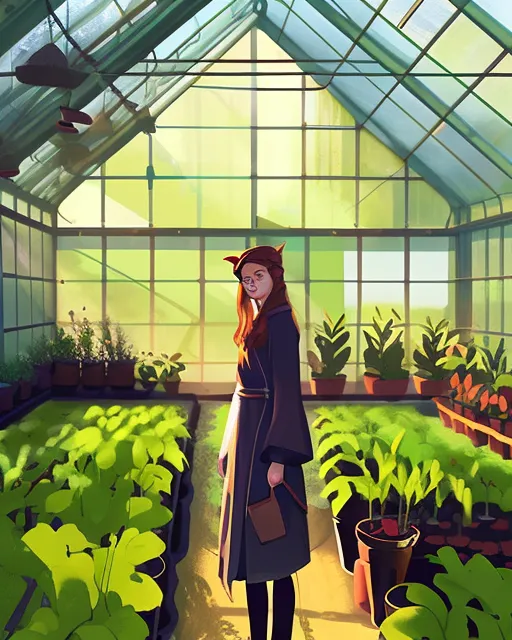 Girl In a Green house