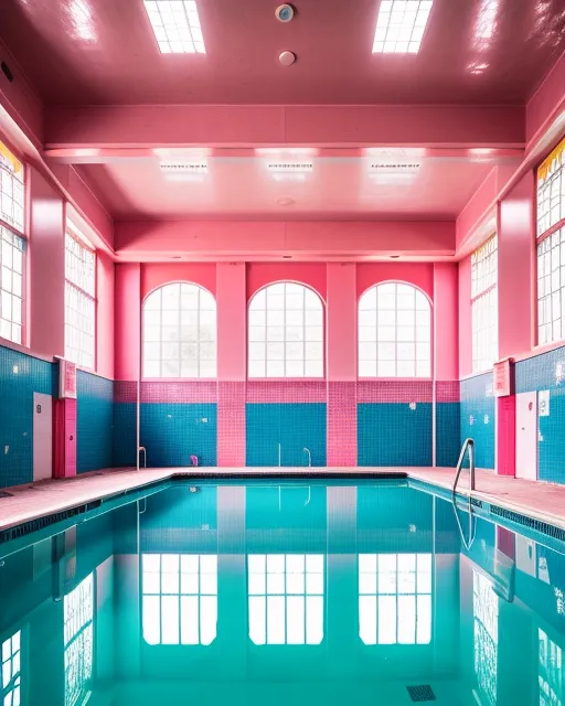 Pink pool room - Free AI Photo Generator - starryai