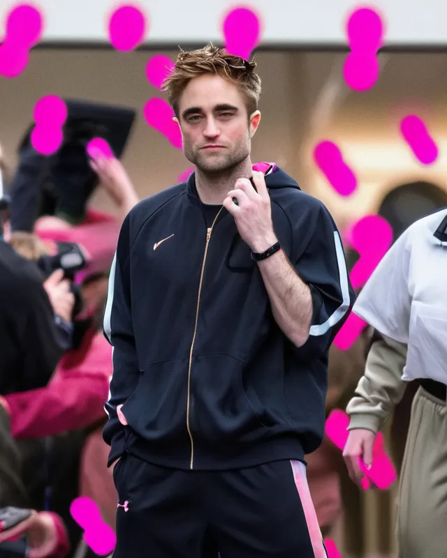 Robert Pattinson/Tracksuit Tob meme, - AI Photo Generator - starryai