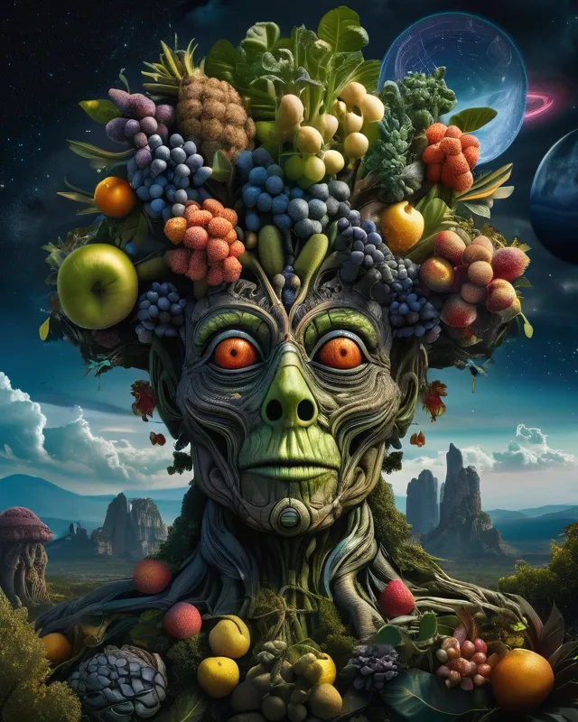 Nervous fruit tree - Free AI Photo Generator - starryai