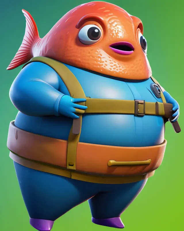 Fat fortnite fish stick skin￼ - AI Photo Generator - starryai