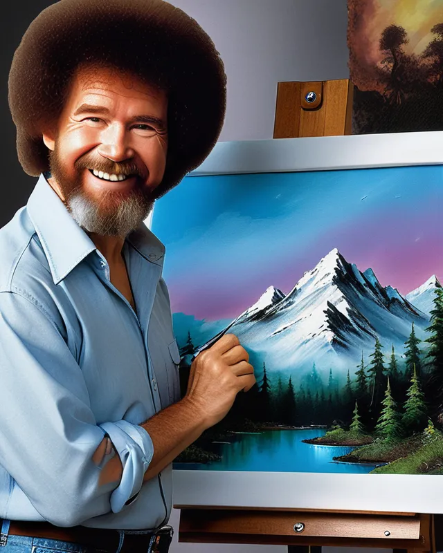 Bob Ross, legend. - AI Photo Generator - starryai