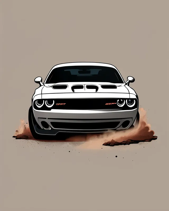 A Black Dodge Challenger Srt Demon - AI Photo Generator - starryai