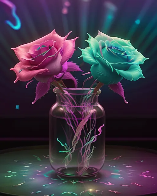 Rose a glass jar - Free AI Photo Generator - starryai
