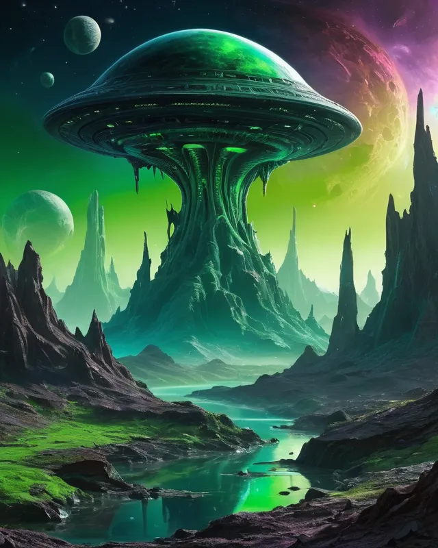 alien landscape - Free AI Photo Generator - starryai
