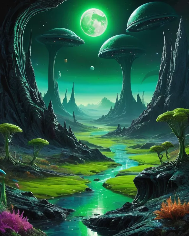 alien landscape - Free AI Photo Generator - starryai
