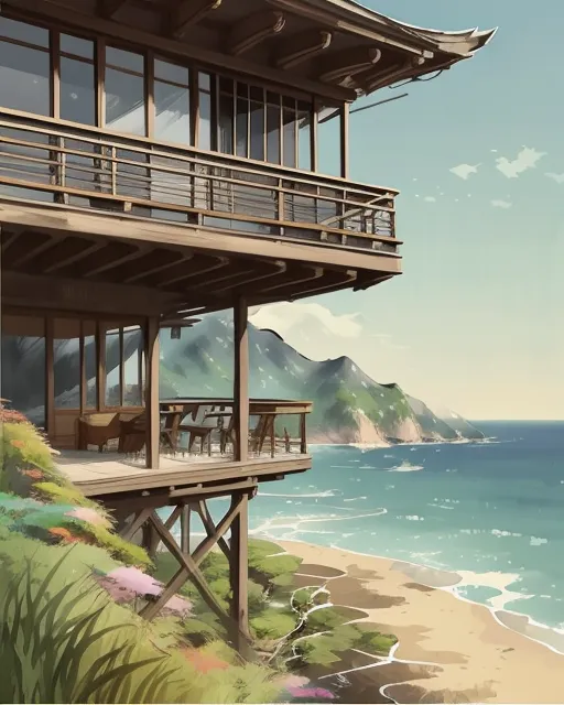 A wooden beautiful Cliff side house overlooking the ocean 