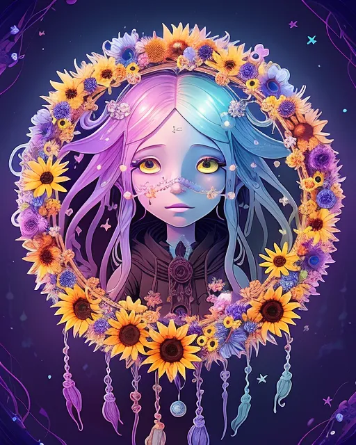 Beautiful Jellyfish flowers, - Free AI Photo Generator - starryai