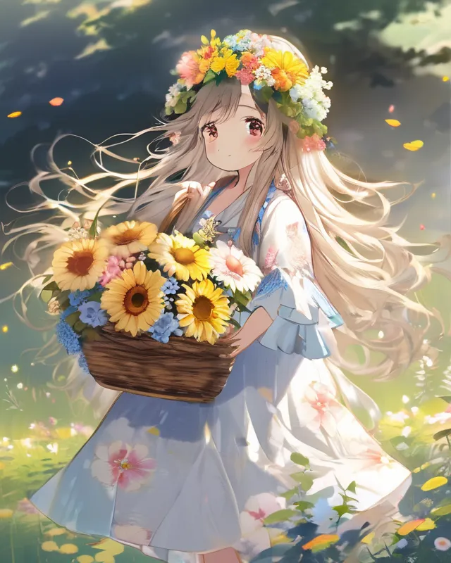 a cute girl very long hair a a - Free AI Photo Generator - starryai