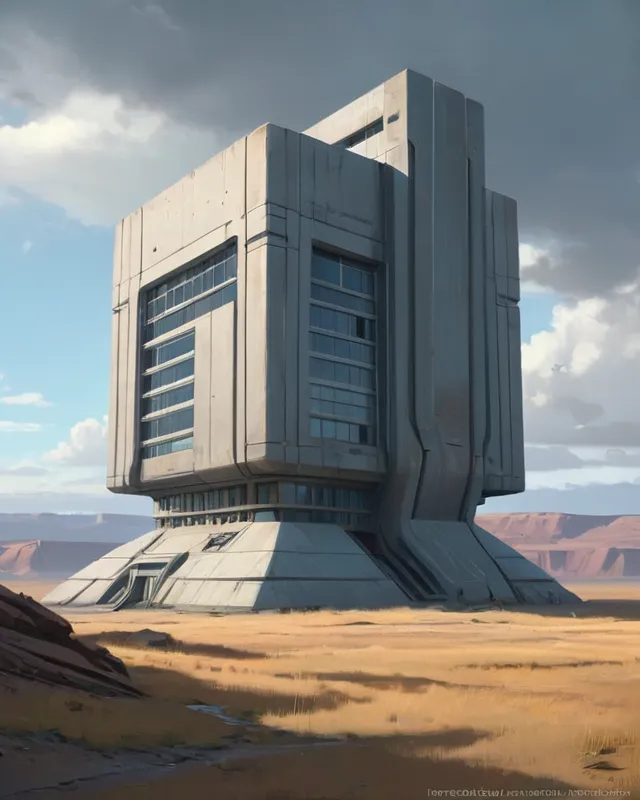 Deserted futuristic building - Free AI Photo Generator - starryai