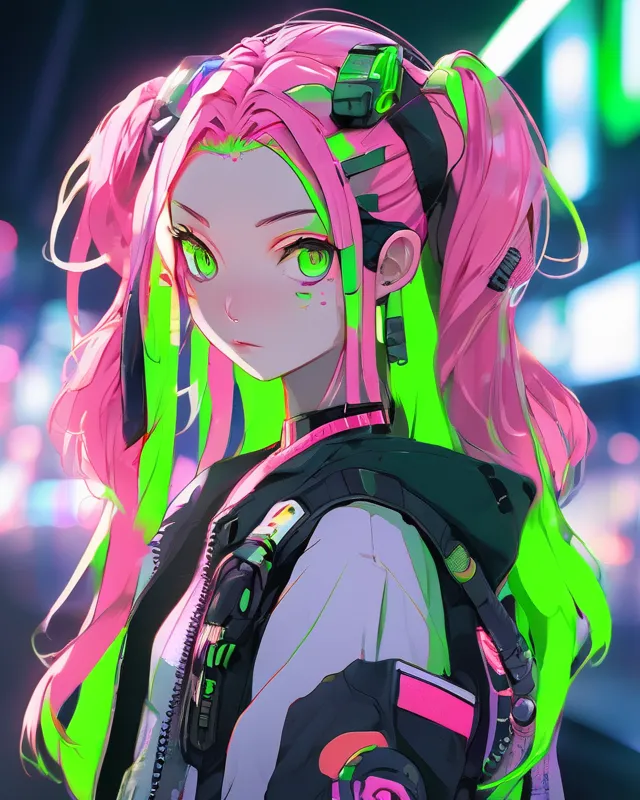 girl very long pink hair four age - Free AI Photo Generator - starryai