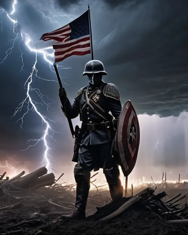 Union soldier emerging from while - Free AI Photo Generator - starryai