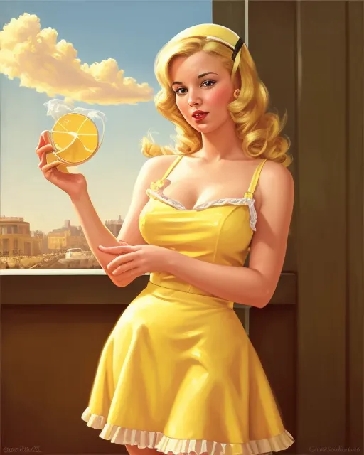 Golden yellow lemons, lemonade, lemons are beautiful, blonde girl, hyper detailed, hyper realistic, golden dreamy feeling, 