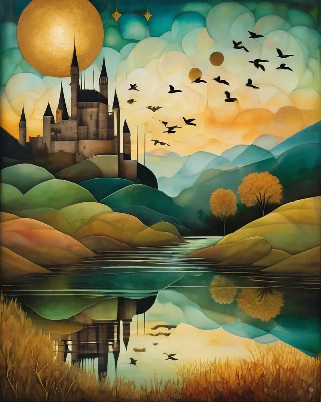Castle on a Hill - Free AI Photo Generator - starryai