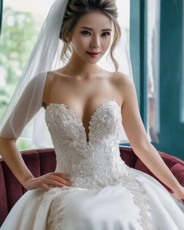 Beautiful woman wedding dress