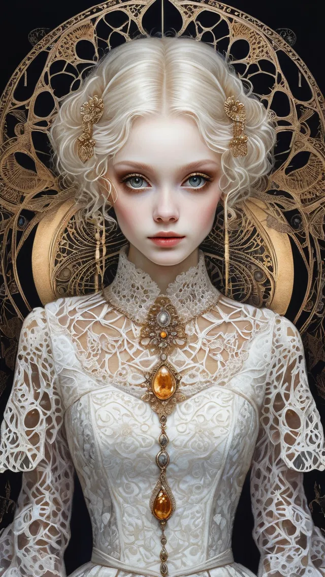very beautiful young woman a lace - Free AI Photo Generator - starryai