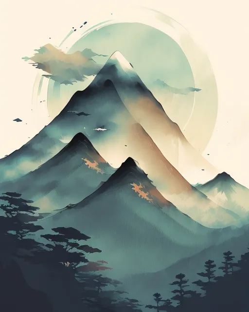 A beautiful mountain range - Free AI Photo Generator - starryai