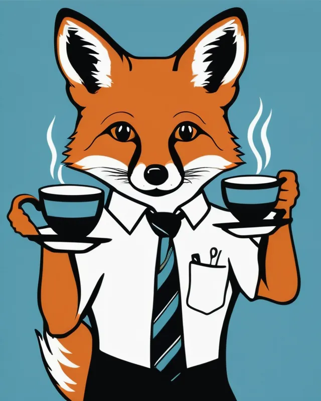 Energetic fox barista: energetic - Free AI Photo Generator - starryai