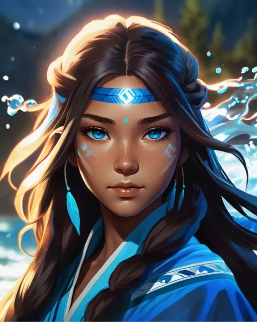 a young woman, long dark brown - Free AI Photo Generator - starryai