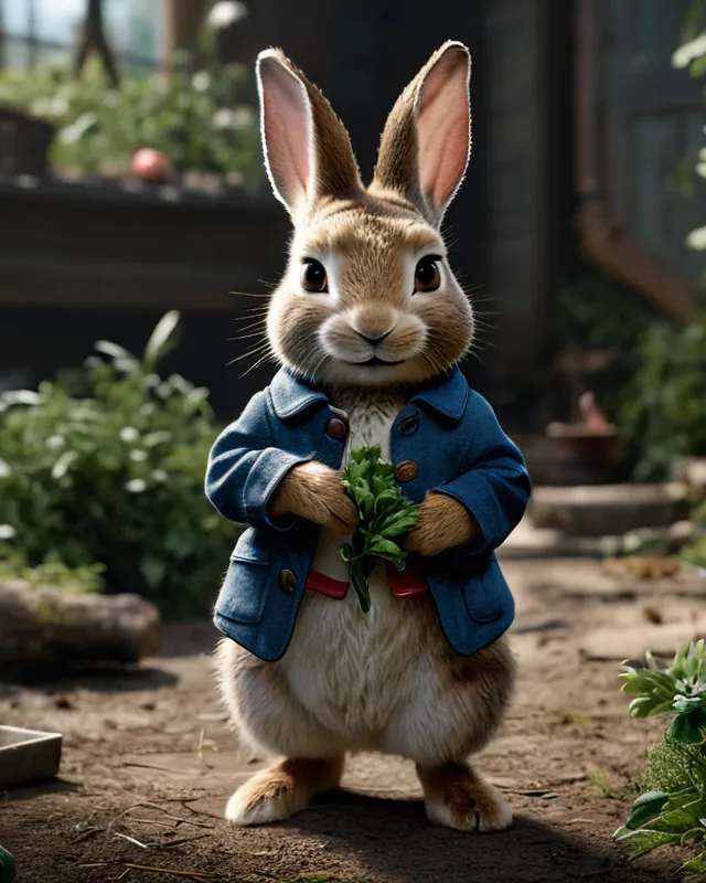 Peter rabbit part man part art, - Free AI Photo Generator - starryai