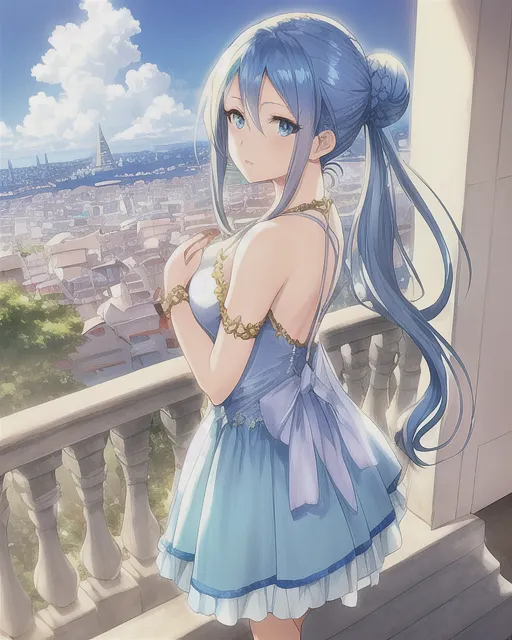 Gorgeous anime girl extremely dress ...