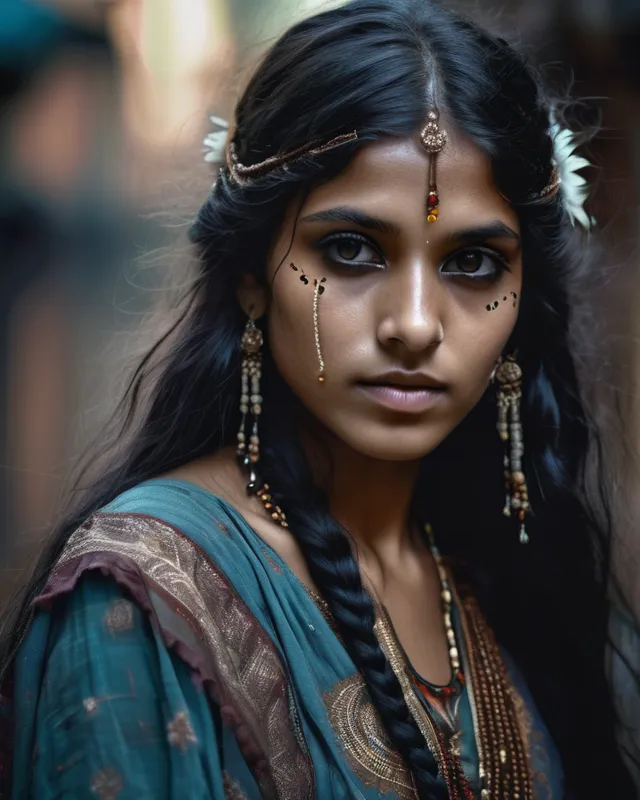 young indian enchantress long - Free AI Photo Generator - starryai