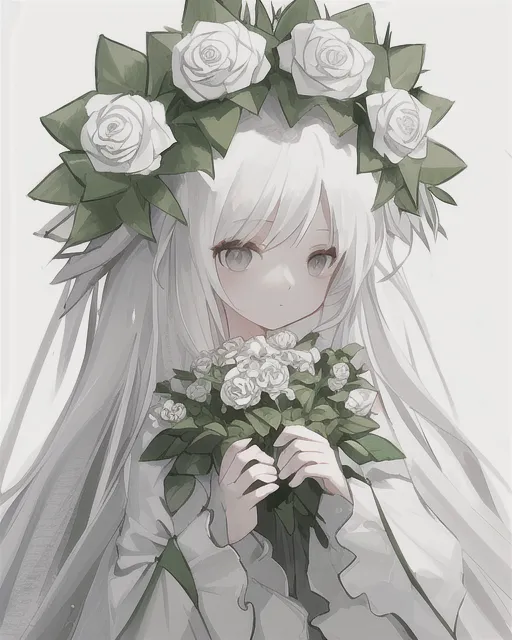 Flower rose white girl