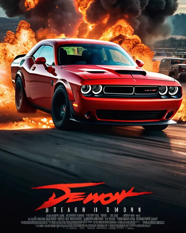 Dodge Challenger SRT Demon Drawn - Free AI Photo Generator