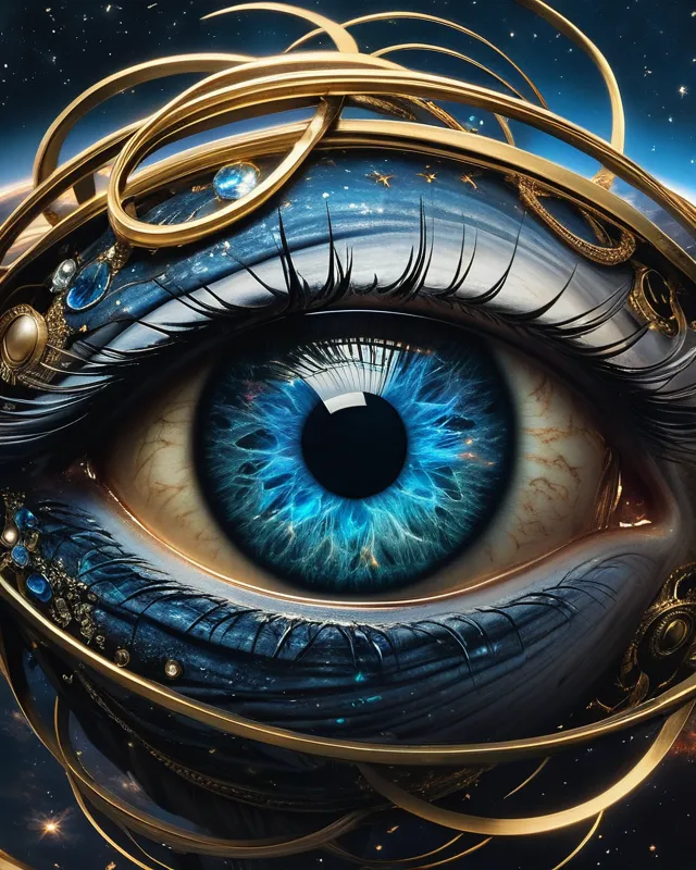 Eyeball blue pupils many wings - Free AI Photo Generator - starryai