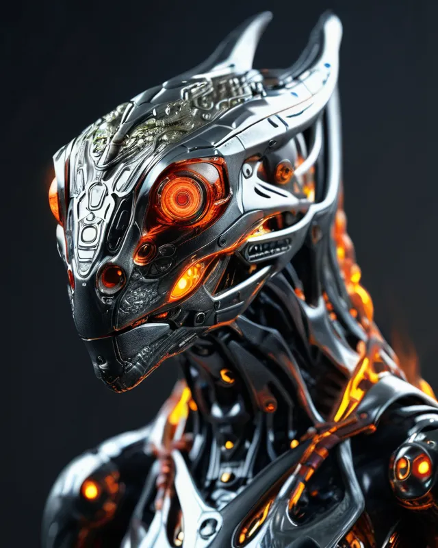 Cyborg lizard person, hyper 4d, - Free AI Photo Generator - starryai