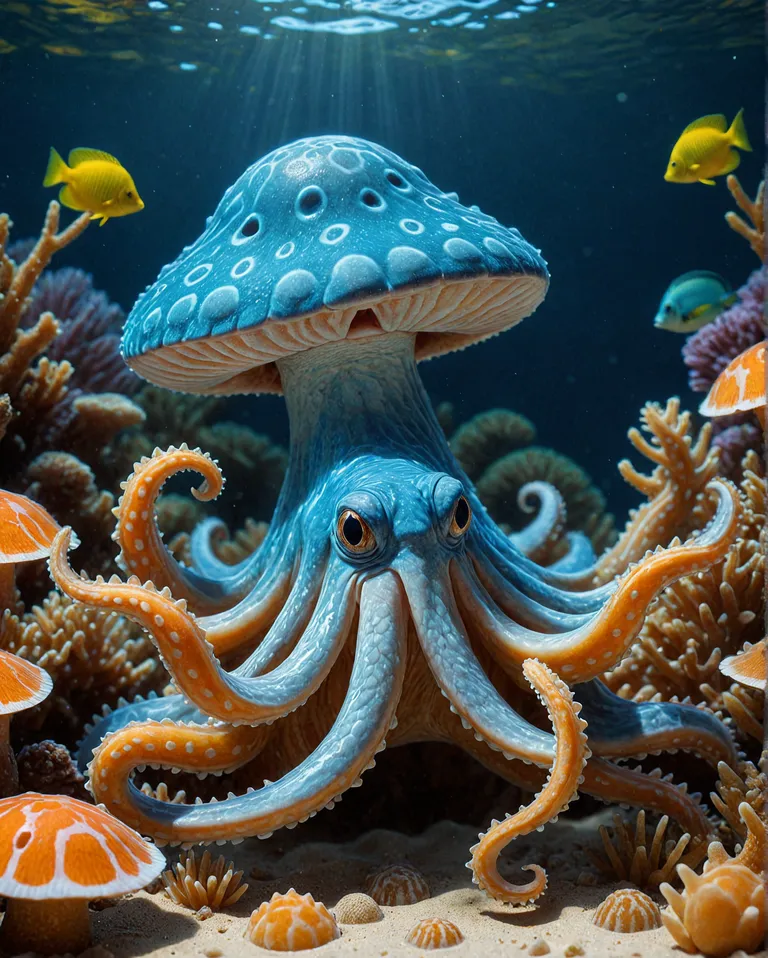 Mushroom sea monster - Free AI Photo Generator - starryai