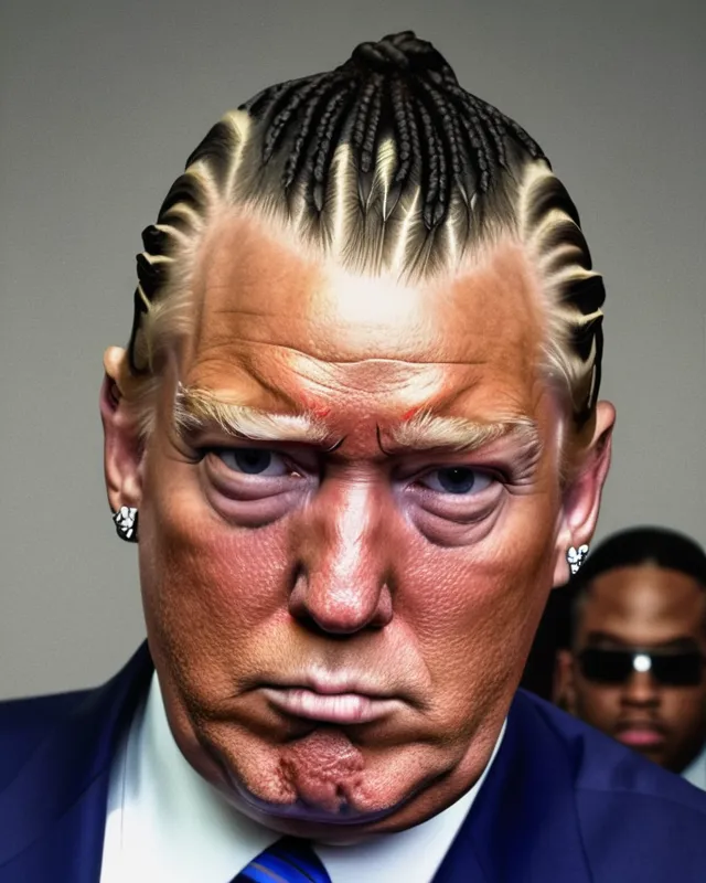 Donald Trump cornrows - AI Photo Generator - starryai