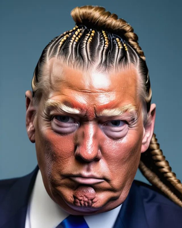 Donald Trump cornrows - AI Photo Generator - starryai