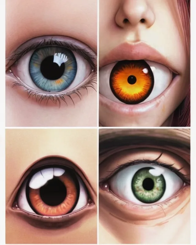 Humans with anime eyes and mouths