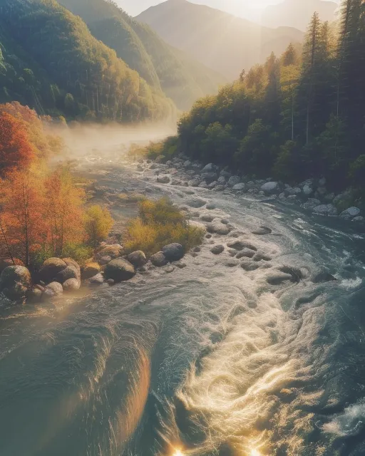 Create a cozy morning scene a sun - Free AI Photo Generator - starryai
