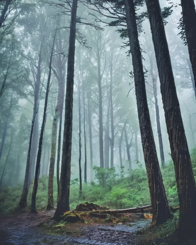 a rainy day forest - Free AI Photo Generator - starryai