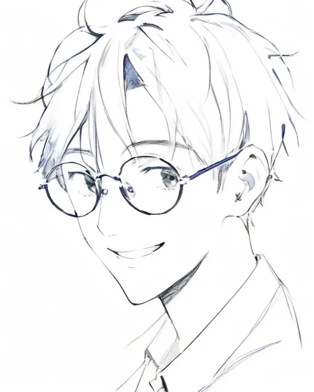 A handsome man wearing glasses is smiling with his eyes wide. Good arm.