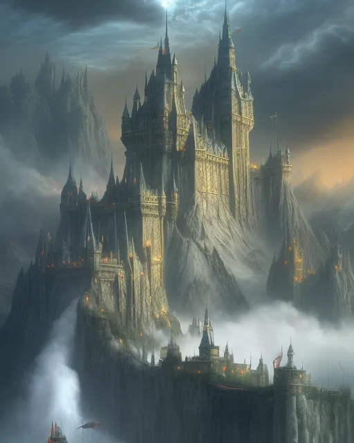 Epic Fantasy Castle, Palace City - AI Photo Generator - starryai