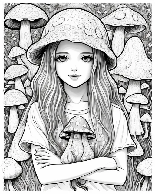 mushroom girl - Free AI Photo Generator - starryai