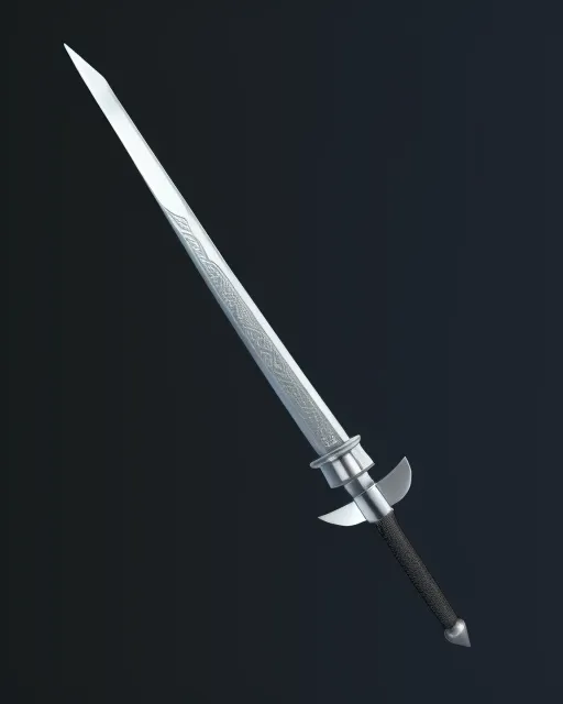 An Iron Sword with Silver