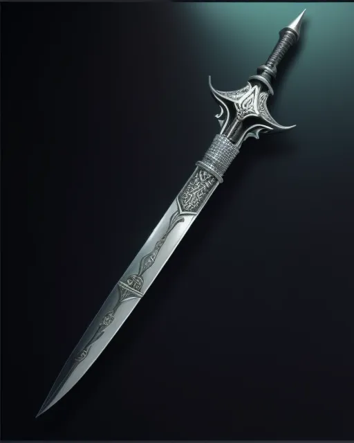 An Iron Sword with a Black Handle