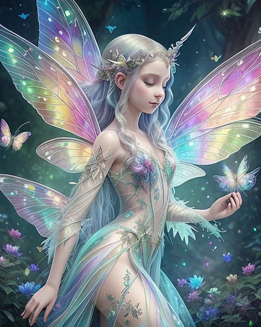 Rainbow Spirit Fairy extremely - Free AI Photo Generator - starryai