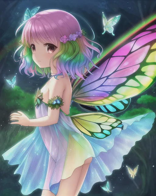Rainbow Spirit Fairy extremely - Free AI Photo Generator - starryai