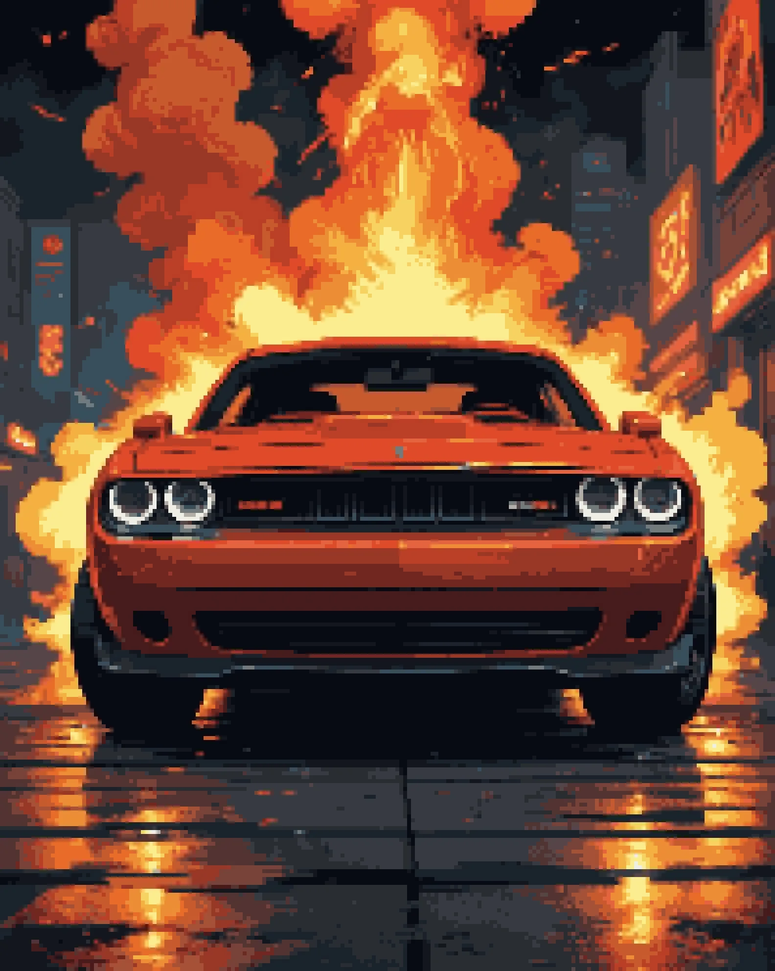 A Charismatic Dodge Challenger SRT All - AI Photo Generator - starryai