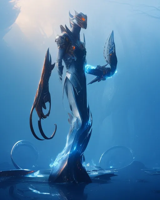 Flaming Blue Creature Creation - Free AI Photo Generator - starryai