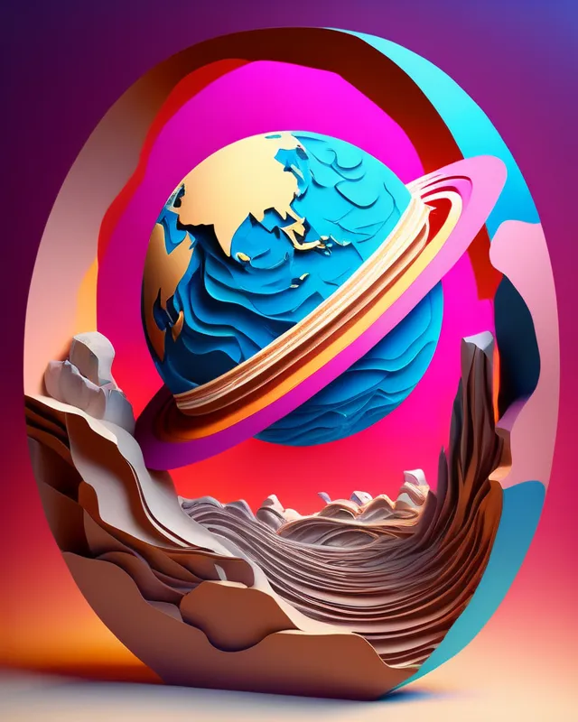 Earth planet Saturn crashing down - Free AI Photo Generator - starryai