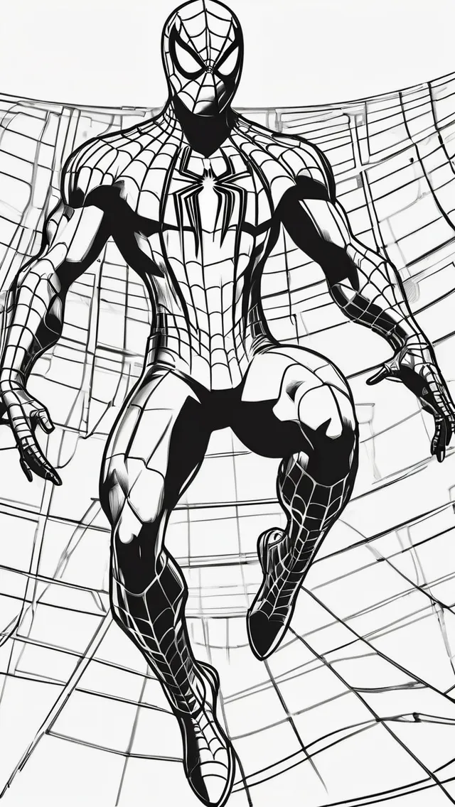 Drawing of randomly depicted 3d model shadows, represented chocolate, vanilla, transparent clear lines thus creating a handsome silhouette of a powerful and flexible Spider-Man, artwork inspired by Giger, Durer, Dali, Raphael, Onissis, an optical illusion drawing, 1-point perspective, deep 3 point perspective, 3-point perspective, 2 point perspective, perspective artwork, 5 point perspective, six point perspective, 6 point perspective, award winning abstract drawing of a Spider-Man