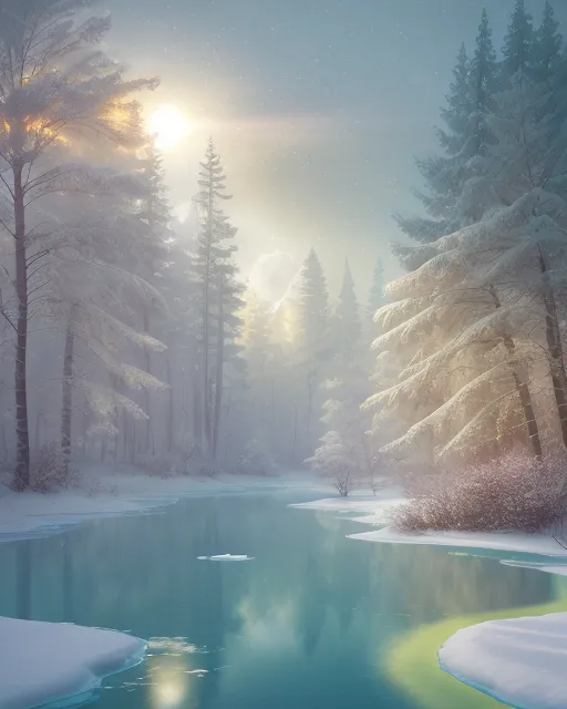 Snowy forest - Free AI Photo Generator - starryai